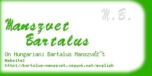 manszvet bartalus business card